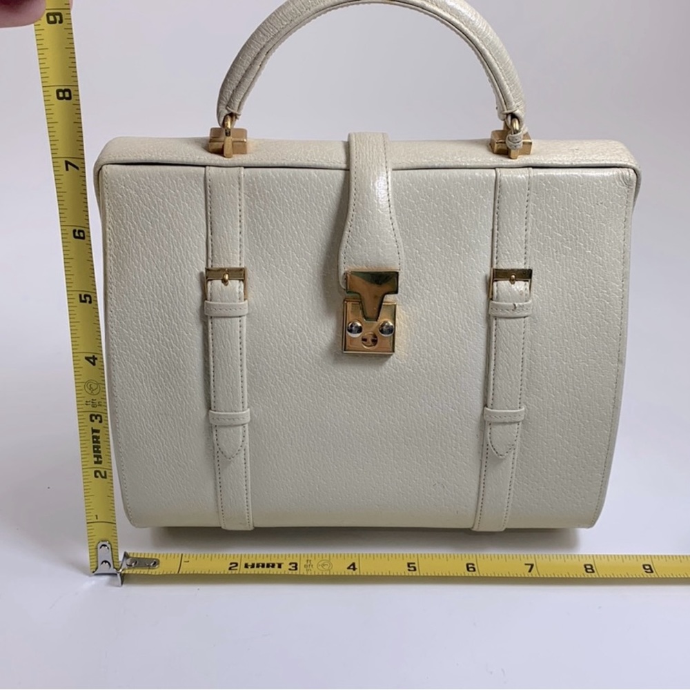 Nettie Rosenstein Vintage 1950s Handbag Creme with Gold
Key Lock Satchel Rare - Picture 14 of 15